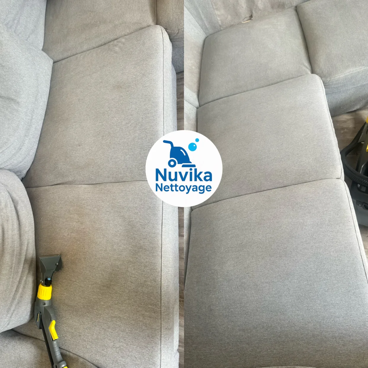 Nettoyage professionnel de canapé à domicile par NUVIKA à Nantes